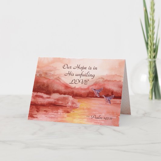 Psalm 147:11 Unsere Hoffnung ist in seiner unermüd Karte (Vorderseite)