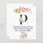 Psalm 147:1, Letter P, Aquarellschrift-Karte (Vorne/Hinten)