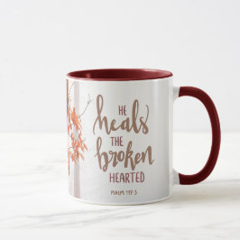 Psalm 147:3 Er heilt den gebrochenen Herzen Tasse