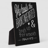 Psalm 147:3 Er heilt die Brokenherzen Fotoplatte (Seite)