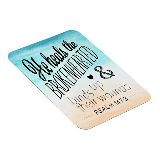 Psalm 147:3 Er heilt die Brokenherzen Magnet (Rechte Seite)