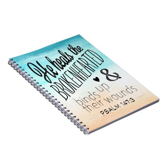 Psalm 147:3 Er heilt die Brokenherzen Notizblock (Rechte Seite)