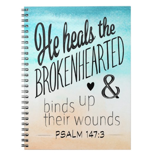 Psalm 147:3 Er heilt die Brokenherzen Notizblock (Vorderseite)