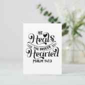 Psalm 147:3 - Er heilt die zerbrochene gefürchtete Postkarte (Stehend Vorderseite)