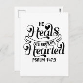 Psalm 147:3 - Er heilt die zerbrochene gefürchtete Postkarte (Vorne/Hinten)