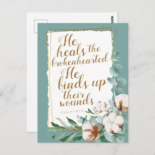 Psalm 147:3 Ermutigung JW Postkarte (Vorne/Hinten)