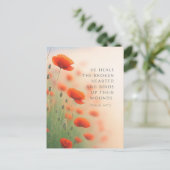 Psalm 147:3 He Heals the Brokenhearted Scripture Postkarte (Stehend Vorderseite)