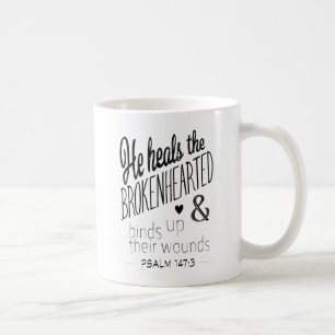 Psalm-147:3 heilt er das untröstliche kaffeetasse