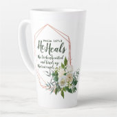 Psalm 147:3 Latte-Tasse Milchtasse (Linke Ecke)