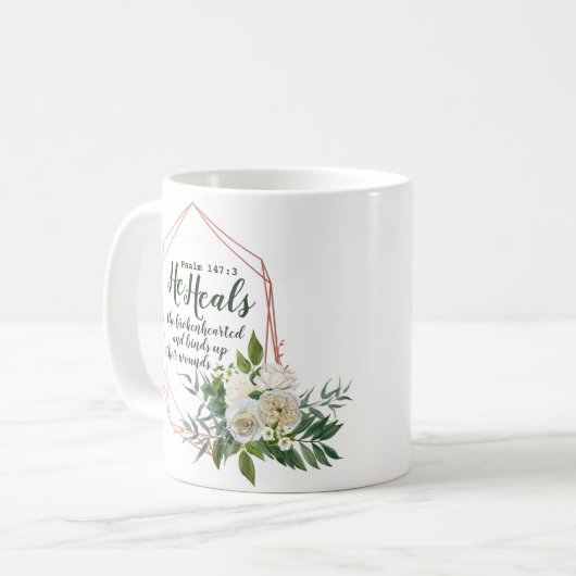 Psalm 147:3 Tasse (Vorderseite Links)