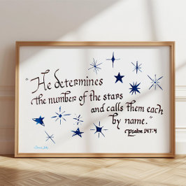 Psalm 147 4 Sterne Bibelverse Christlich Poster