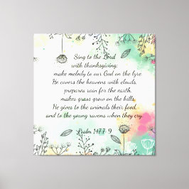 Psalm 147:7-9 leinwanddruck