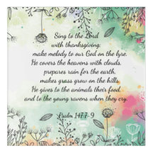 Psalm 147:7-9 Poster