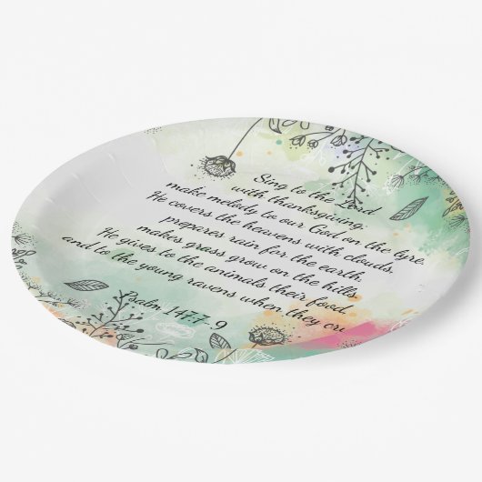 Psalm 147 pappteller (Schrägansicht)