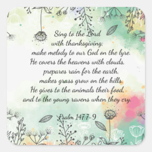 Psalm 147 quadratischer aufkleber