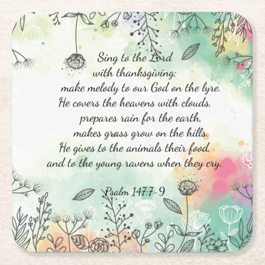 Psalm 147 rechteckiger pappuntersetzer (Vorderseite)