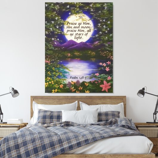 Psalm 148:3 Canvas Print Leinwanddruck (Insitu (Schlafzimmer))