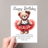 Psalm 149:3 Teddy Ballerina Birthday Greeting Acryleinladungen (Insitu (Handheld))