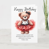 Psalm 149:3 Teddy Ballerina Birthday Greeting Karte (Vorderseite)
