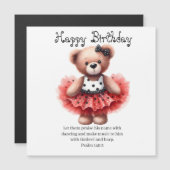 Psalm 149:3 Teddy Ballerina Birthday Greeting  Magnetkarte (Vorne/Hinten)