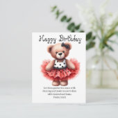 Psalm 149:3 Teddy Ballerina Birthday Greeting Postkarte (Stehend Vorderseite)