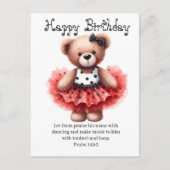 Psalm 149:3 Teddy Ballerina Birthday Greeting Postkarte (Vorderseite)
