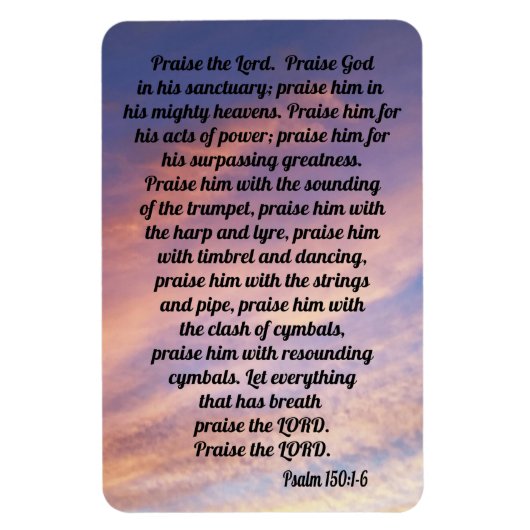 Psalm 150:1-6 magnet (Vertikal)