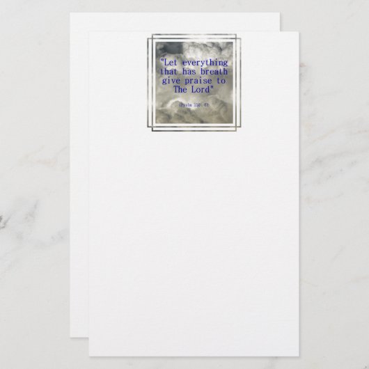 Psalm 150: 6 briefpapier (Vorne/Hinten)