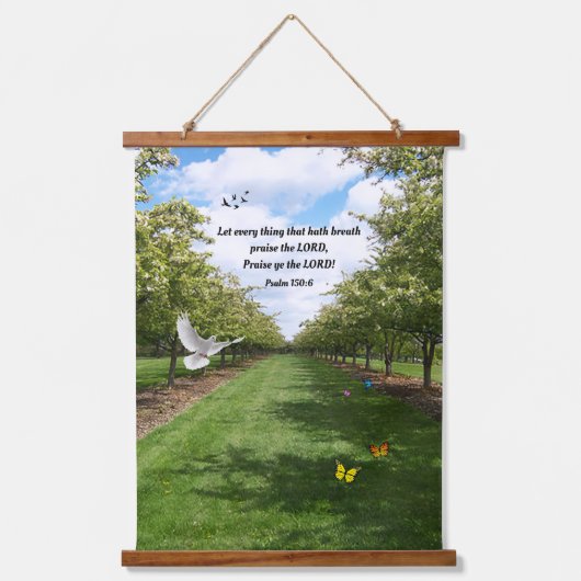 Psalm 150:6 wandteppich mit holzrahmen (Vorderseite)