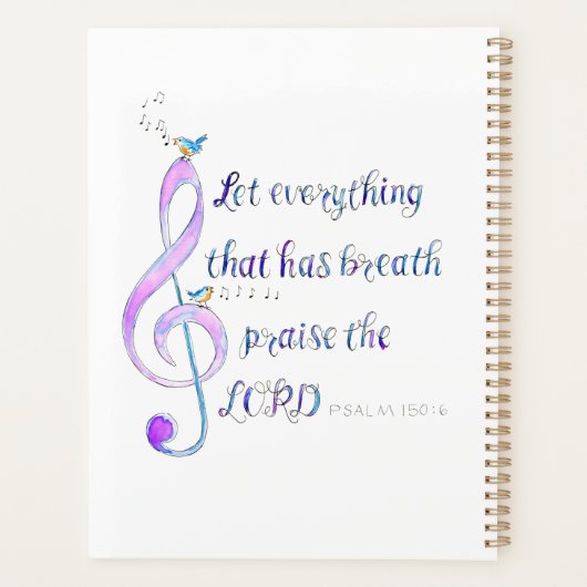 Psalm 150 Praise Planer (Rückseite)