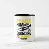 Psalm 150 Trumpet Lob Ihm Kaffee Tasse (Mittel)