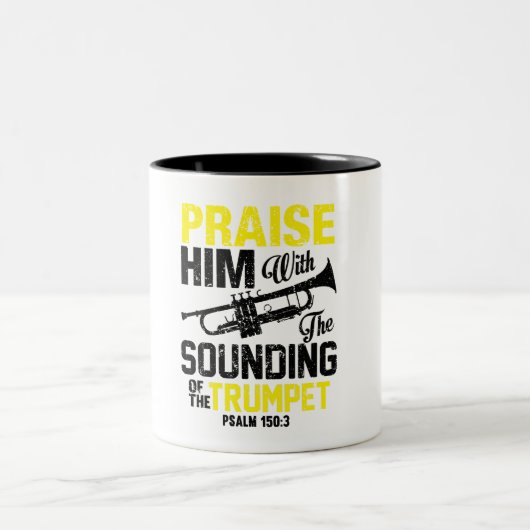 Psalm 150 Trumpet Lob Ihm Kaffee Tasse (Mittel)