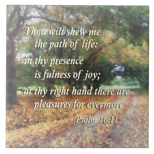 Psalm 16:11 Du wirst mir den Weg zeigen Fliese (Vorderseite)