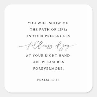 Psalm 16:11 Fülle der Freude Quadratischer Aufkleber
