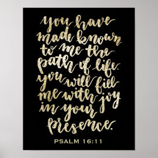 Psalm 16:11 Glitzer, handschriftlich Poster