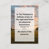 Psalm 16:11 In deiner Gegenwart ist die Fülle der  Begleitkarte (Vorderseite)