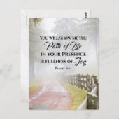 Psalm 16:11 Sie zeigen mir den Weg des Lebens Postkarte (Vorne/Hinten)
