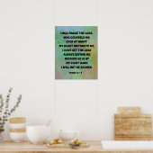 Psalm 16:7-8 I Lob Gott Bibel Verse Poster (Küche)