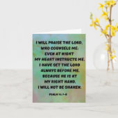 Psalm 16:7-8 Ich vertraue darauf, dass Gott mich B Karte (Gelbe Blume)