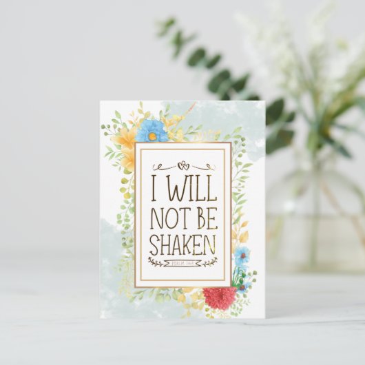 Psalm 16 8 Ich werde nicht erschüttert Bibel Chris Postkarte (Stehend Vorderseite)