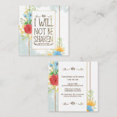 Psalm 16 8 Ich werde nicht erschüttert Bibel Chris Quadratische Visitenkarte (Vorne/Hinten)