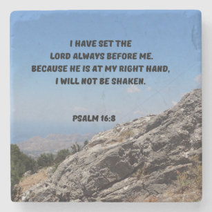 Psalm 16:8 Set Der Herr immer vor mir Steinuntersetzer