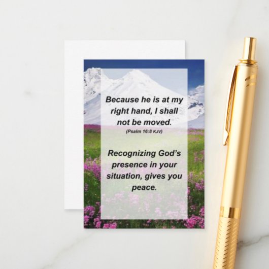 Psalm 16:8 Weil Er zu meiner rechten Hand ist, wer Begleitkarte (Vorderseite/Rückseite Beispiel)