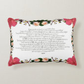 Psalm 16, Bibelverse, Rotes Blume Kissen (Vorderseite)