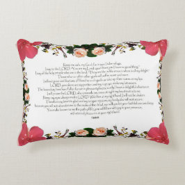 Psalm 16, Bibelverse, Rotes Blume Kissen