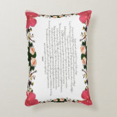 Psalm 16, Bibelverse, Rotes Blume Kissen (Vorderseite(Vertikal))