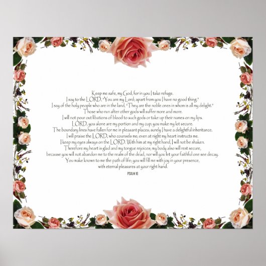 Psalm 16, Bibelverse, Wanddekoration Poster (Vorne)