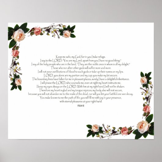 Psalm 16, Bibelverse, Wanddekoration Poster (Vorne)