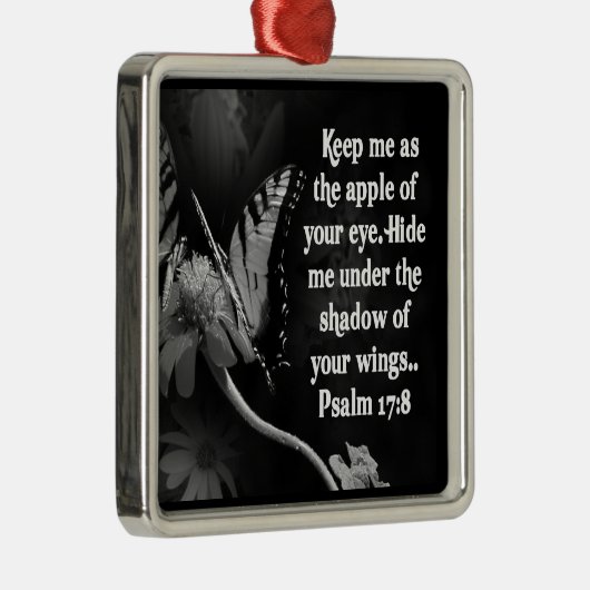 PSALM-17:8 WEIHNACHTSverzierungSCRIPTURE BEHALTEN Silbernes Ornament (Rechts)