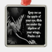 PSALM-17:8 WEIHNACHTSverzierungSCRIPTURE BEHALTEN Silbernes Ornament (Vorne)